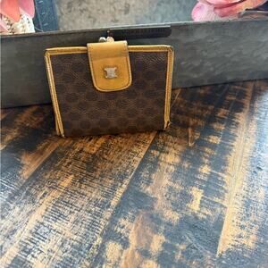 Vintage Celine Brown and Tan Project Wallet